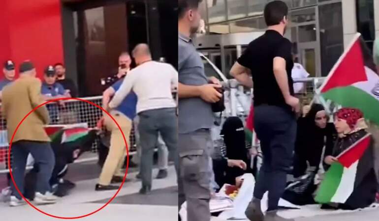 İsrail protestosuna polis müdahalesi: Görüntüler emniyeti hareke geçirdi