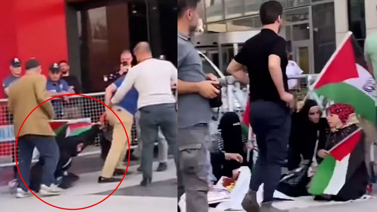 İsrail protestosuna polis müdahalesi: Görüntüler emniyeti hareke geçirdi