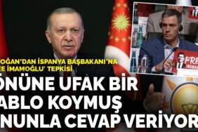Erdoğan’dan İspanya Başbakanı Sanchez’e ‘Free İmamoğlu’ tepkisi: Önüne ufak bir tablo koymuş onunla cevap veriyor