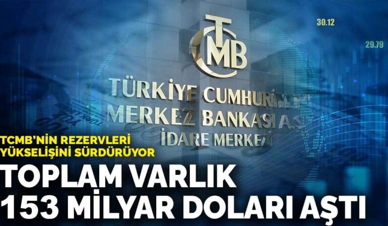 TCMB’nin rezervleri yükselişini sürdürüyor: Toplam varlık 153 milyar doları aştı