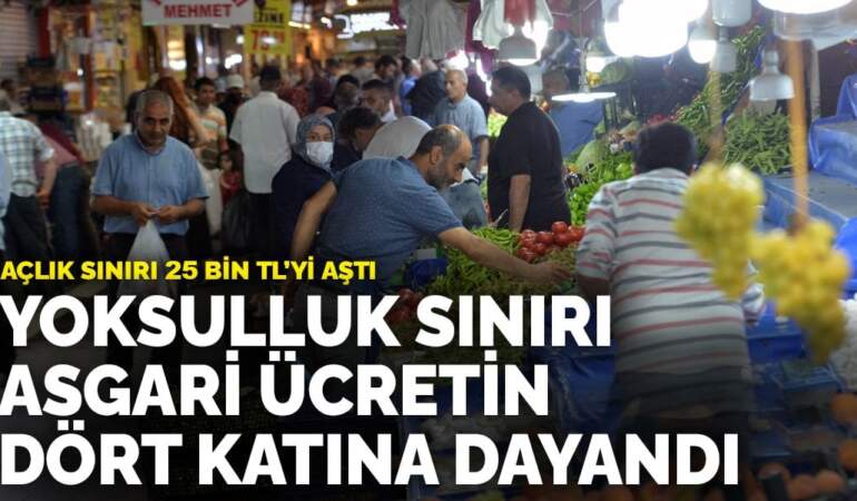 Açlık sınırı 25 bin TL’yi aştı: Yoksulluk sınırı asgari ücretin dört katına dayandı