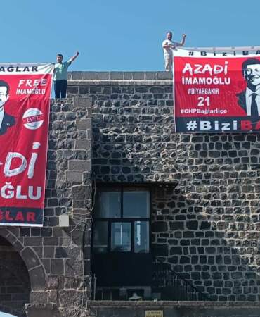 Diyarbakır’da ‘Azadi İmamoğlu’ Pankartına Engel! Gözaltılar Var