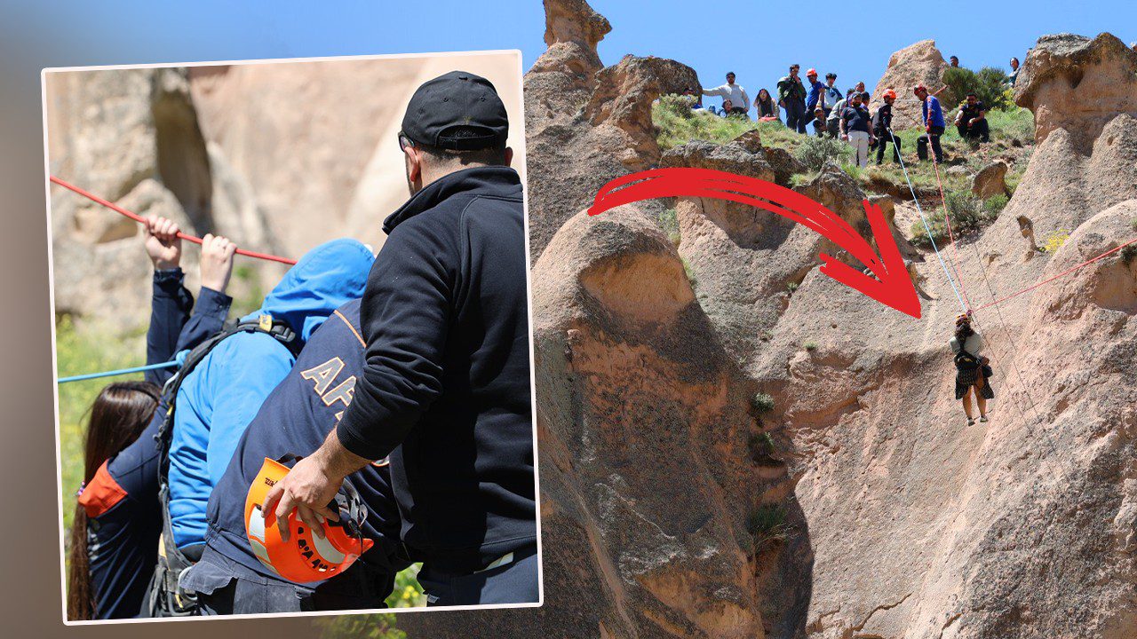 Kapadokya’da Sıcak Hava Balonunda Korku Dolu Anlar! Turistler Mahsur Kaldı