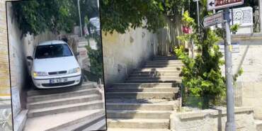 Mezarlıktaki Şaşkın Sürücü Ortalığı Birbirine Kattı! Düz Yolda İlerleyemeyince Yaptığını Gören İnanamadı