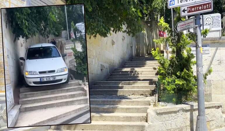 Mezarlıktaki Şaşkın Sürücü Ortalığı Birbirine Kattı! Düz Yolda İlerleyemeyince Yaptığını Gören İnanamadı