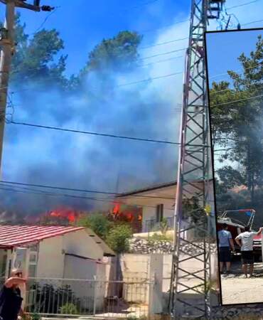 Muğla’da Yerleşim Yerine Yakın Yerde Orman Yangını