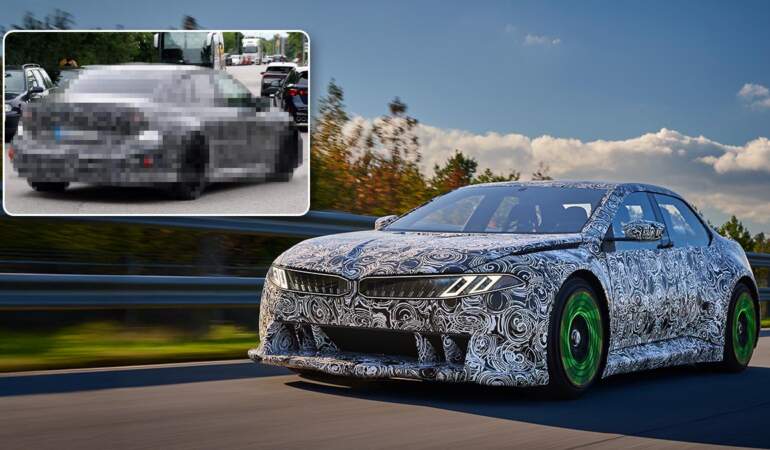 BMW’nin en güçlü modeli yolda test edilirken görüldü
