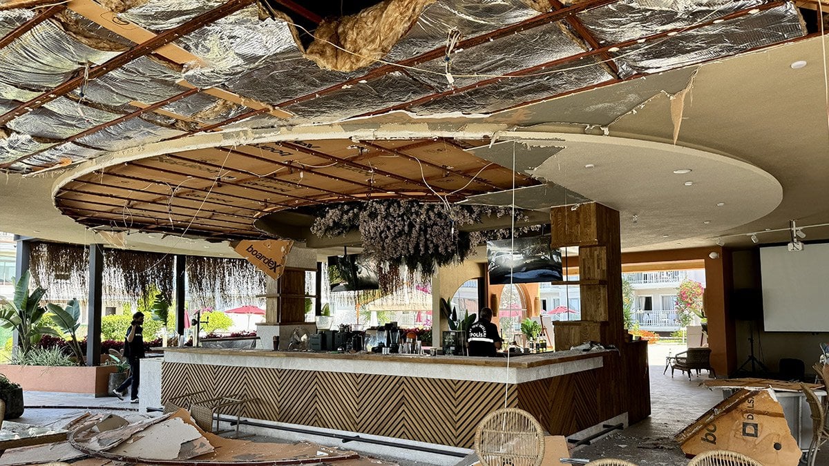 Restoranın tavanı çöktü: Muğla’da 1’i çocuk 5 turist yaralandı