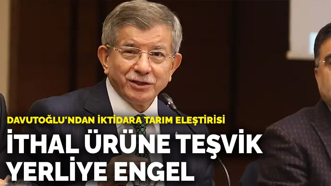 Davutoğlu’ndan iktidara tarım eleştirisi: İthal ürüne teşvik, yerliye engel