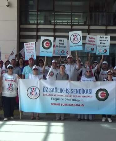 Edirne’de sağlık çalışanlarından enflasyonun altında kalan zam oranına tepki