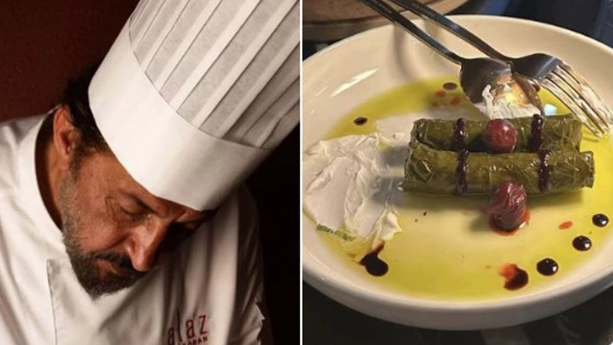 2 tane yaprak sarma 550 lira: Ünlü şef Mehmet Yalçınkaya’nın menüsü tartışma yarattı
