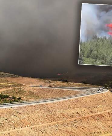 Orman yangını kontrol altına alınamıyor: Manisa’da 3 köy tahliye edildi, yol kapandı