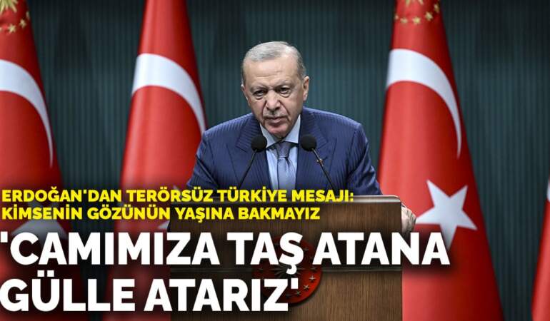 Erdoğan’dan terörsüz Türkiye mesajı: Camımıza taş atana gülle atarız