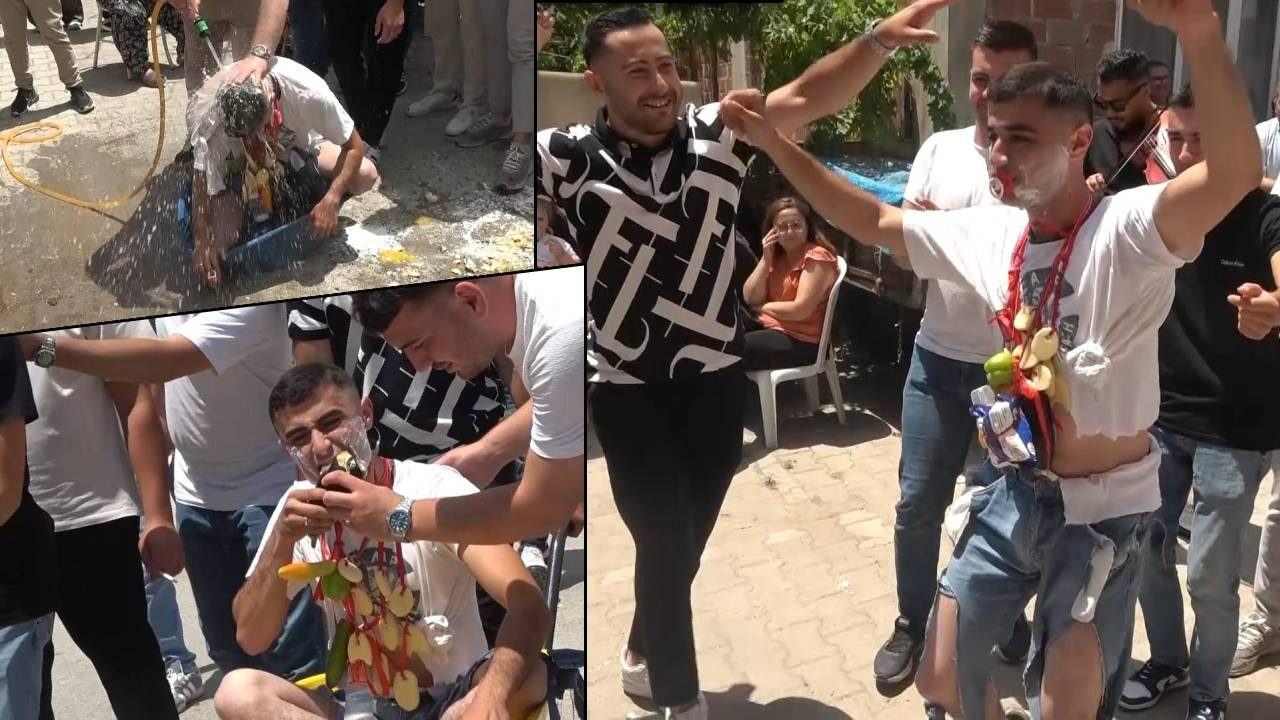 Damadın Başına Gelmeyen Kalmadı: Kıyafetleri Kesildi, Kafasında Yumurta Kırıldı, Una Bulandı…