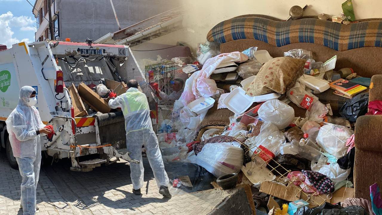 Eskişehir’de Çöp Evden 2 Kamyon Atık Çıktı: Ekipler Nefes Almakta Zorlandı