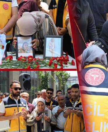Gaziantep’te Yürek Yakan Tören! Acılı Baba Eşine ve Evlatlarına Sedye Üzerinde Veda Etti