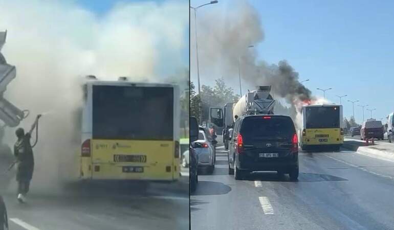 İETT Otobüsü Alev Aldı! O Anlar Kamerada