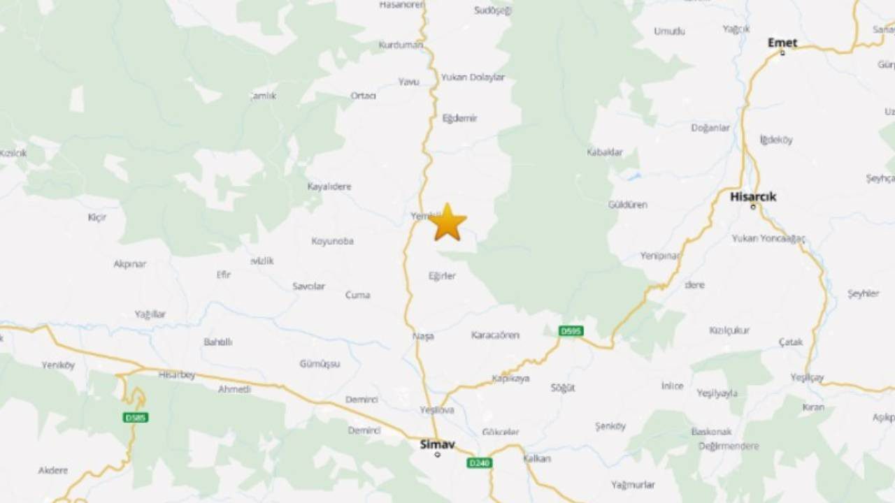 Kütahya’da Gece Yarısı 3.5 Büyüklüğünde Deprem