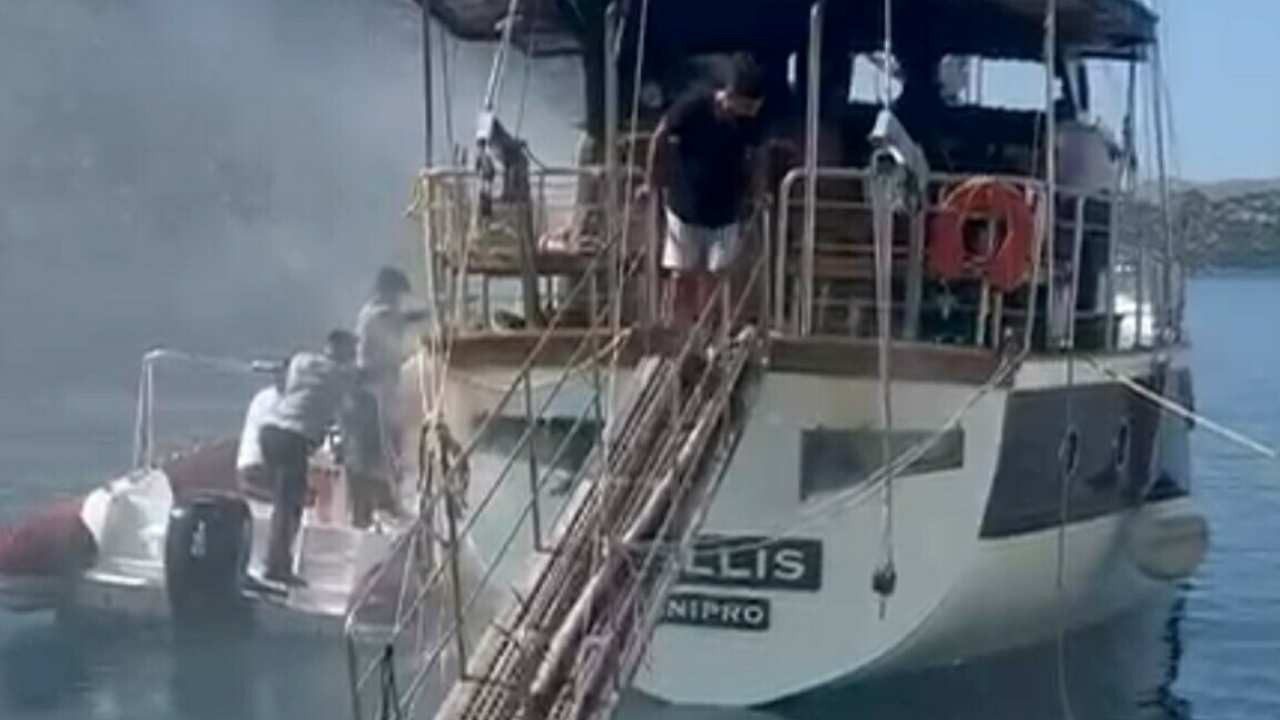 Marmaris’te Tekne Yangını