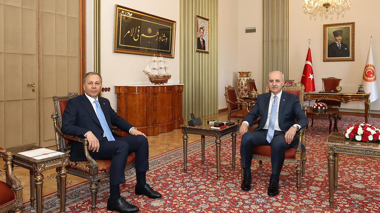 TBMM Başkanı Kurtulmuş, Bakan Yerlikaya ile Görüştü