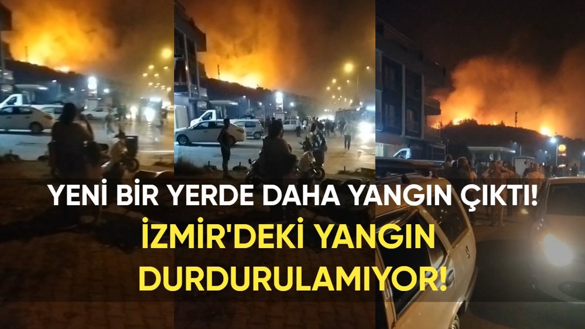 İzmir’deki yangınlar bir türlü durdurulamıyor! Yeni çıkan yangın yerleşim bölgesini tehdit ediyor: Vatandaşlar caddelere döküldü