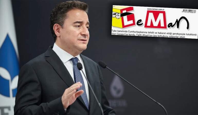 Ali Babacan’dan Leman Dergisi’ne tepki: Toplumsal barışı zedeliyor