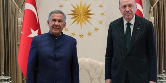 Erdoğan, Tataristan Cumhurbaşkanı Minnihanov ile bir araya geldi