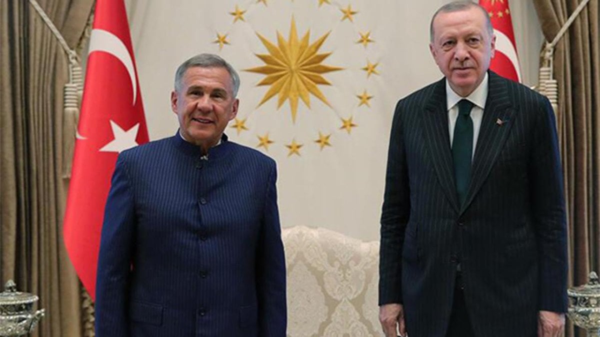 Erdoğan, Tataristan Cumhurbaşkanı Minnihanov ile bir araya geldi