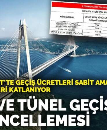 Yap-İşlet-Devret’te geçiş ücretleri sabit ama… Köprü ve tünel geçişlerine kur güncellemesi