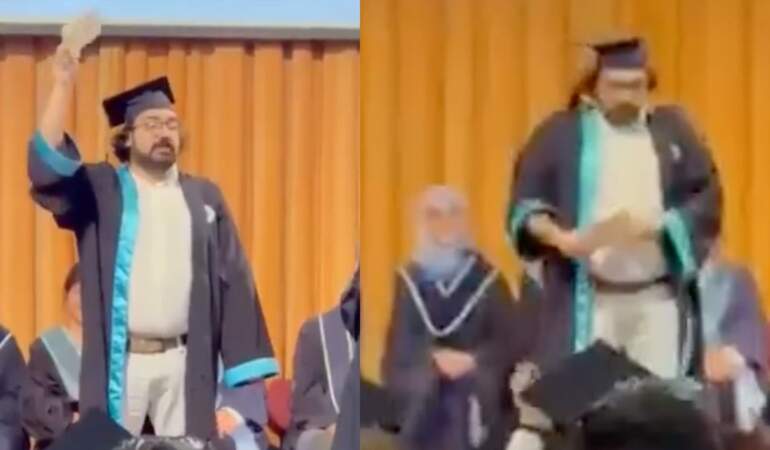 Boğaziçi’nde mezuniyet törenine damga vuran protesto! Diplomasını yırttı attı: “Bu istibdat rejiminin diploması hükümsüzdür”
