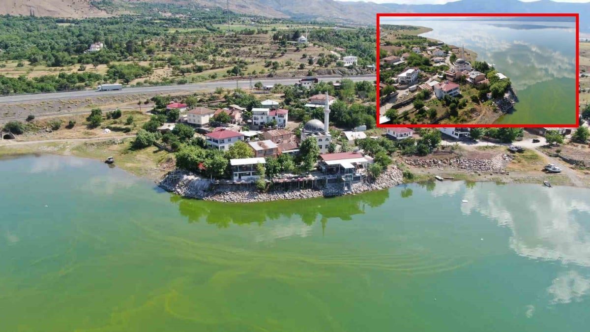 Elazığ’da şaşırtan manzara! Su içinde kalan köy adeta bir tatil cennetine dönüştü: Bir anda yarımada oldu