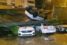 Meteoroloji uyarmıştı! Samsun’da sağanak felaketi: İstinat duvarı çöktü, araçlar hurdaya döndü