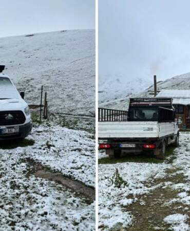 Doğu Karadeniz’de akılalmaz olay! Yazın ortasında lapa lapa kar yağdı, her yer bembeyaz oldu!