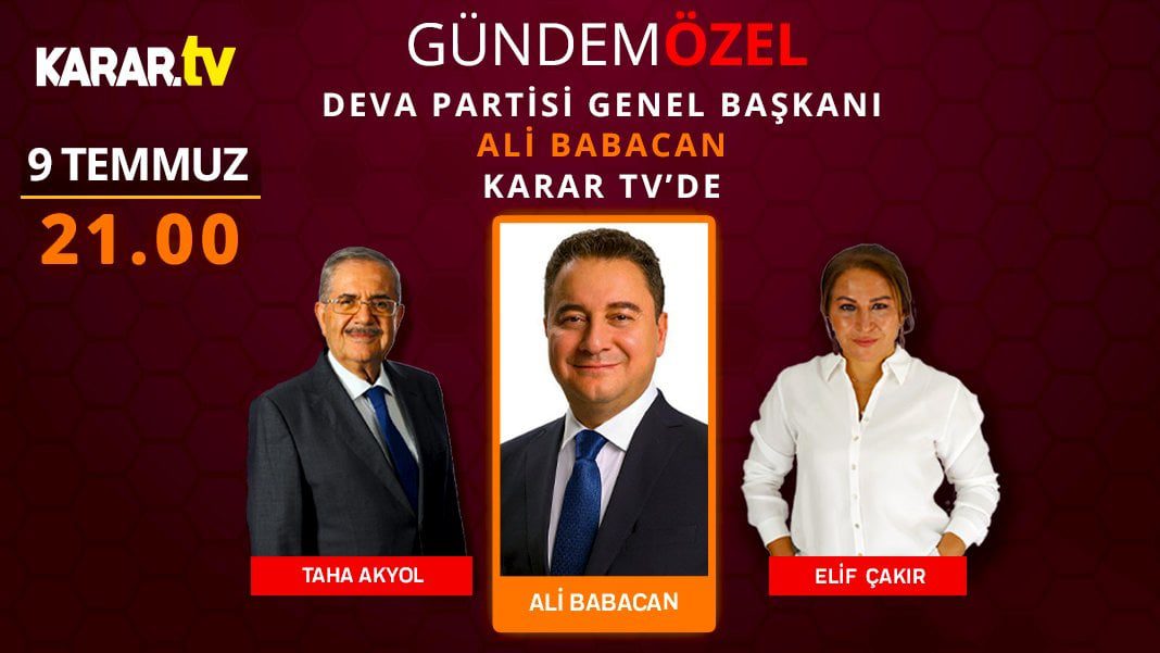 Ali Babacan Karar TV’ye konuk oluyor