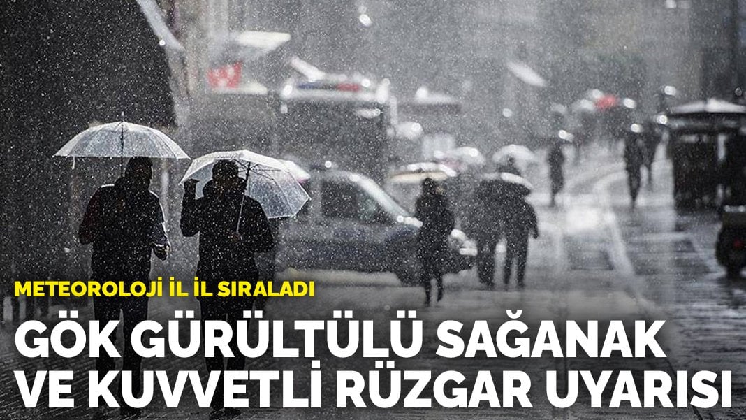 Meteoroloji il il sıraladı: Gök gürültülü sağanak ve kuvvetli rüzgar uyarısı