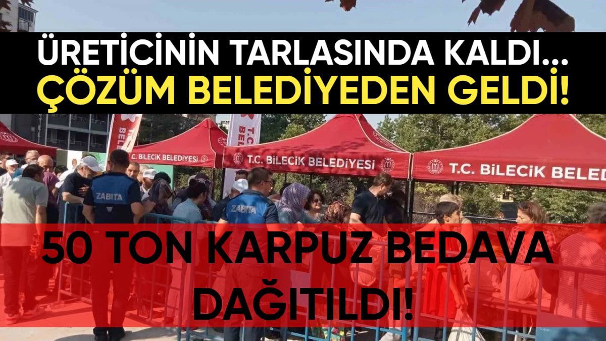 Tescilli karpuzda hasat başladı! Tarlada kalınca belediye el attı: 50 ton karpuz bedava dağıtıldı