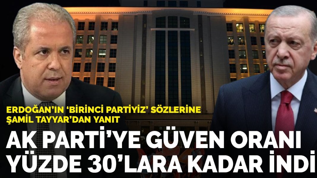 Erdoğan’ın ‘birinci partiyiz’ sözlerine Şamil Tayyar’dan yanıt: AK Parti’ye güven oranı yüzde 30’lara kadar indi
