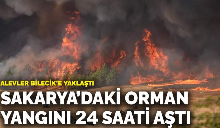 Sakarya’daki orman yangını 24 saati aştı: Alevler Bilecik’e yaklaştı
