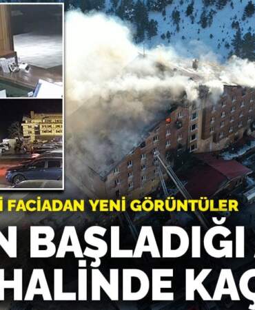 Kartalkaya’daki faciadan yeni görüntüler: Yangın başladığı an panik halinde kaçtılar