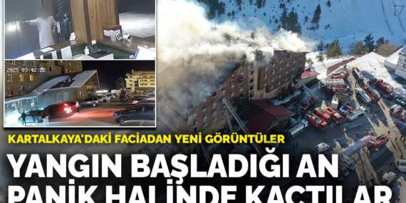 Kartalkaya’daki faciadan yeni görüntüler: Yangın başladığı an panik halinde kaçtılar
