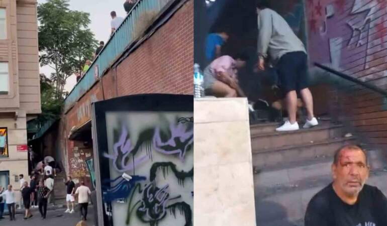 Beyoğlu’nda minibüs otobüse çarptı, yaya üst geçitten düştü! Çok sayıda yaralı var