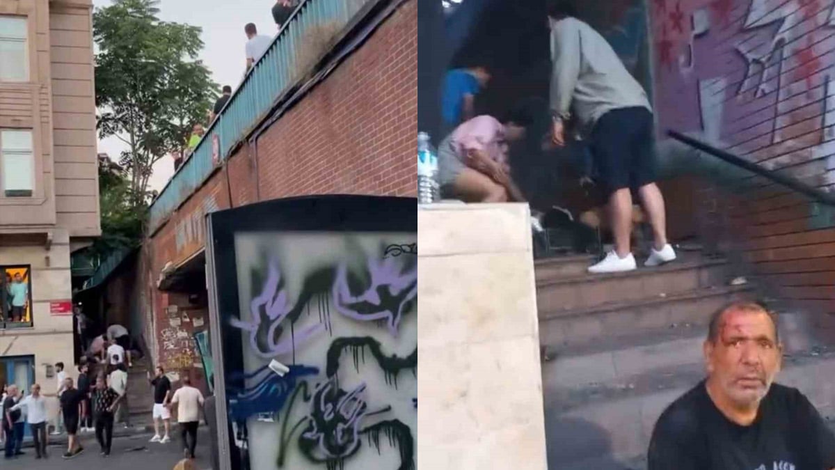 Beyoğlu’nda minibüs otobüse çarptı, yaya üst geçitten düştü! Çok sayıda yaralı var