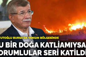 Davutoğlu Bursa’da yangın bölgesinde: Bu bir doğa katliamıysa, sorumlular seri katildir