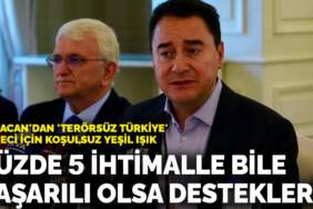 Babacan’dan ‘Terörsüz Türkiye’ süreci için koşulsuz yeşil ışık: Yüzde 5 ihtimalle bile başarılı olsa destekleriz