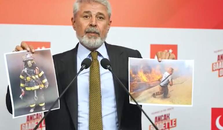 Saadet Partili Yılmaz iki fotoğrafla orman faciasına tepki gösterdi: İtibar tişörtle değil ekipmanla olur