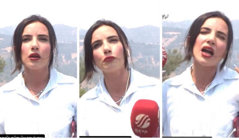 Beyaz TV Muhabiri, Yangın Bölgesinde Kameramanı Azarladı! Tepkiler Çığ Gibi