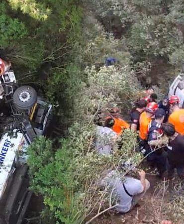 Bursa’da Yangınla Mücadelede Facia! Tanker Uçuruma Yuvarlandı: 3 Kişi Hayatını Kaybetti