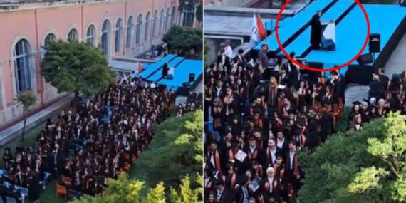 İTÜ Öğrencilerinden Mezuniyet Töreninde Rektör Protestosu