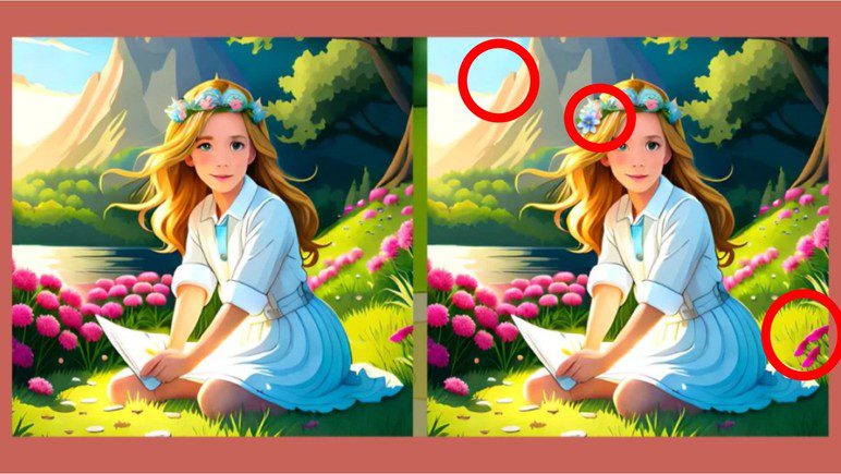 Çayırlarda oturan iki genç kız arasındaki 3 farkı sadece yüksek IQ'su olanlar 10 saniyede buluyor - Resim : 5