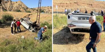 Korku Dolu Anlar: Takla Atan Otomobilden 2 Kişi Yaralı Kurtarıldı